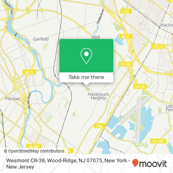 Wesmont CR-38, Wood-Ridge, NJ 07075 map