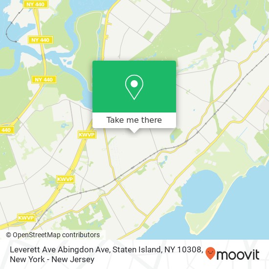 Mapa de Leverett Ave Abingdon Ave, Staten Island, NY 10308