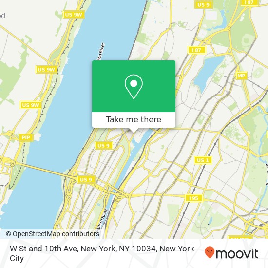 Mapa de W St and 10th Ave, New York, NY 10034