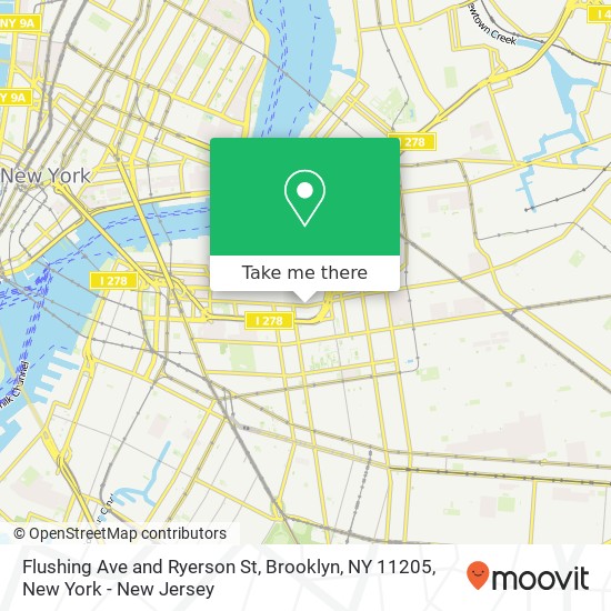 Mapa de Flushing Ave and Ryerson St, Brooklyn, NY 11205