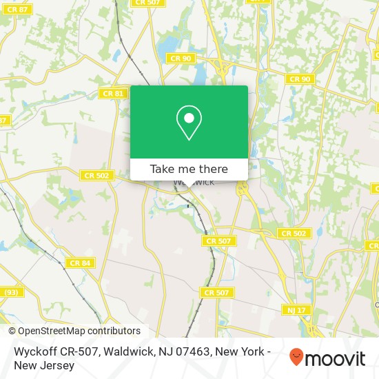 Mapa de Wyckoff CR-507, Waldwick, NJ 07463