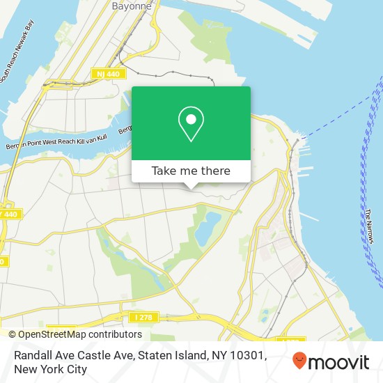 Randall Ave Castle Ave, Staten Island, NY 10301 map