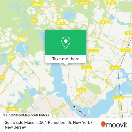 Mapa de Sunnyside Manor, 2501 Ramshorn Dr