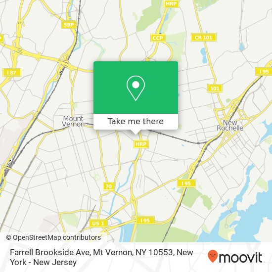 Farrell Brookside Ave, Mt Vernon, NY 10553 map