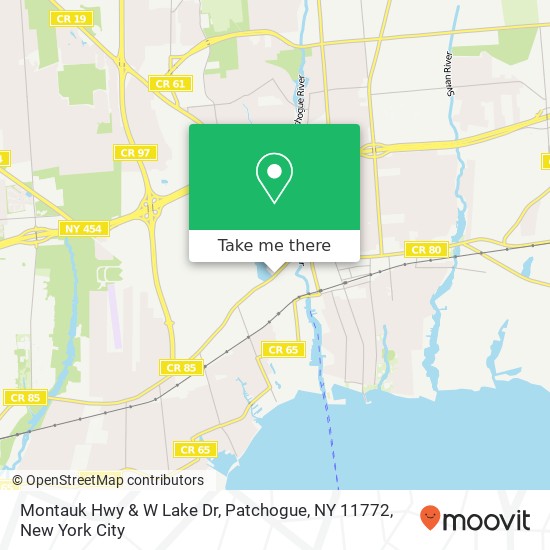 Montauk Hwy & W Lake Dr, Patchogue, NY 11772 map