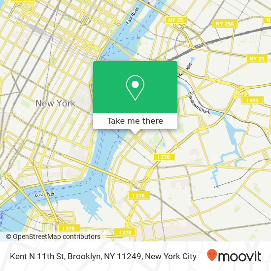 Kent N 11th St, Brooklyn, NY 11249 map