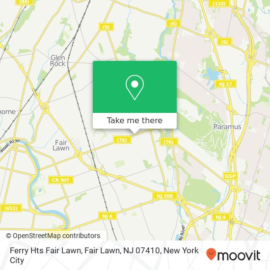 Mapa de Ferry Hts Fair Lawn, Fair Lawn, NJ 07410