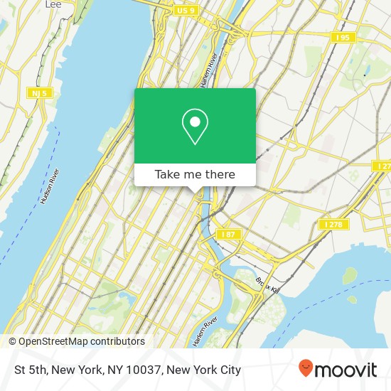 St 5th, New York, NY 10037 map