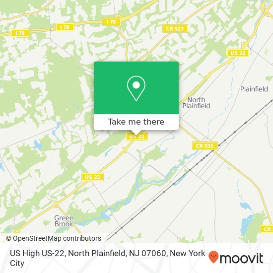 Mapa de US High US-22, North Plainfield, NJ 07060