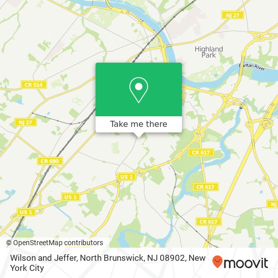 Mapa de Wilson and Jeffer, North Brunswick, NJ 08902