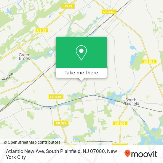 Mapa de Atlantic New Ave, South Plainfield, NJ 07080