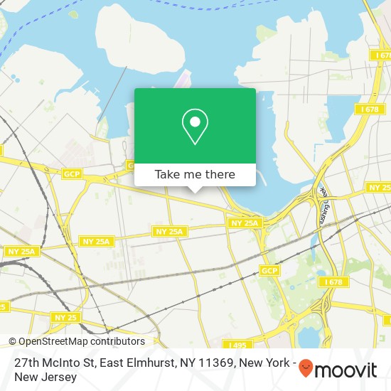 Mapa de 27th McInto St, East Elmhurst, NY 11369