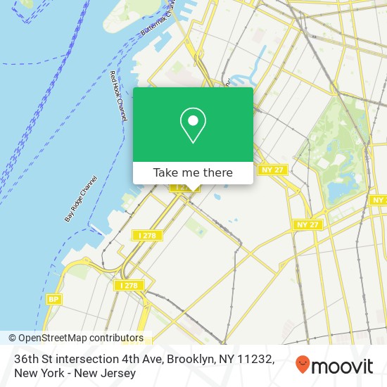 Mapa de 36th St intersection 4th Ave, Brooklyn, NY 11232