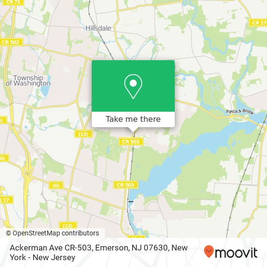 Mapa de Ackerman Ave CR-503, Emerson, NJ 07630