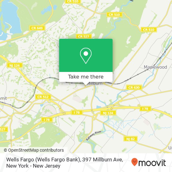 Wells Fargo (Wells Fargo Bank), 397 Millburn Ave map