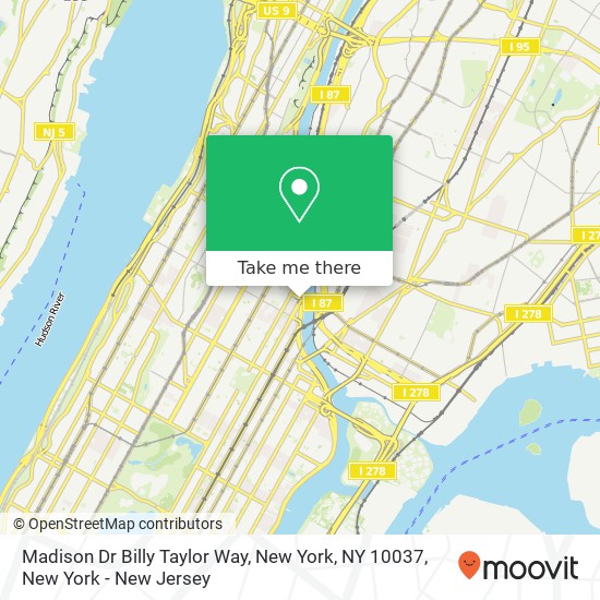 Madison Dr Billy Taylor Way, New York, NY 10037 map