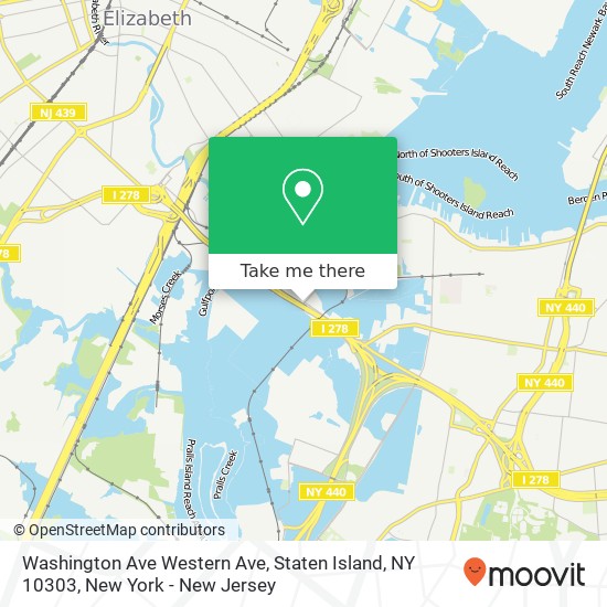 Mapa de Washington Ave Western Ave, Staten Island, NY 10303