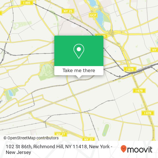 Mapa de 102 St 86th, Richmond Hill, NY 11418