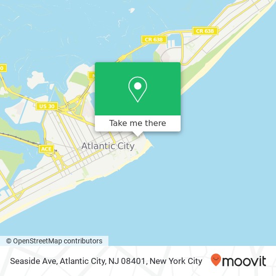 Seaside Ave, Atlantic City, NJ 08401 map