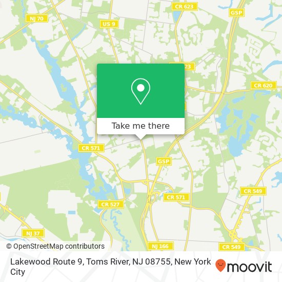 Lakewood Route 9, Toms River, NJ 08755 map