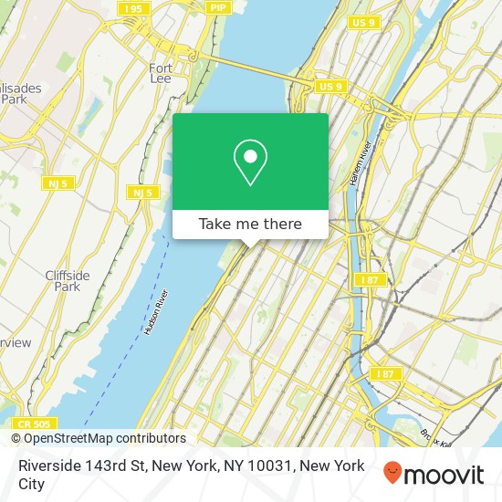 Riverside 143rd St, New York, NY 10031 map
