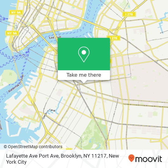 Mapa de Lafayette Ave Port Ave, Brooklyn, NY 11217