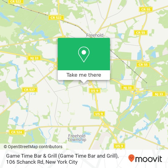 Game Time Bar & Grill (Game Time Bar and Grill), 106 Schanck Rd map