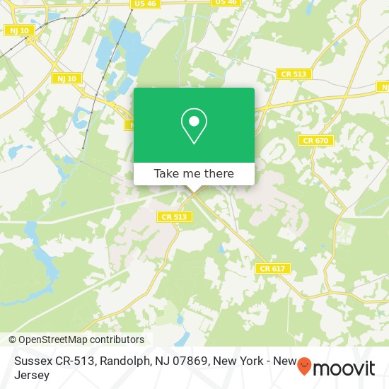 Mapa de Sussex CR-513, Randolph, NJ 07869