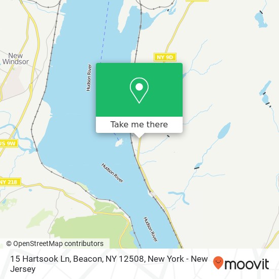 Mapa de 15 Hartsook Ln, Beacon, NY 12508