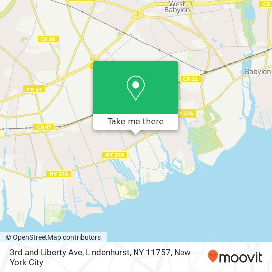 Mapa de 3rd and Liberty Ave, Lindenhurst, NY 11757