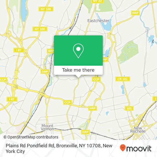 Mapa de Plains Rd Pondfield Rd, Bronxville, NY 10708