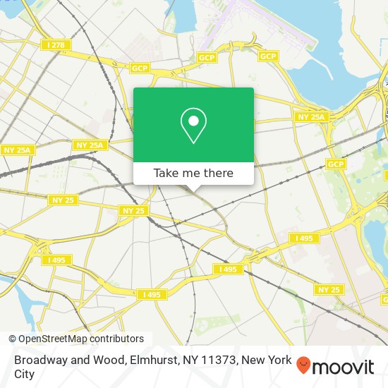 Mapa de Broadway and Wood, Elmhurst, NY 11373