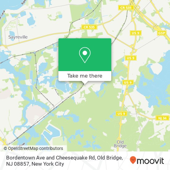 Mapa de Bordentown Ave and Cheesequake Rd, Old Bridge, NJ 08857