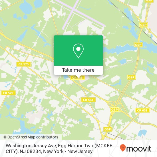 Washington Jersey Ave, Egg Harbor Twp (MCKEE CITY), NJ 08234 map