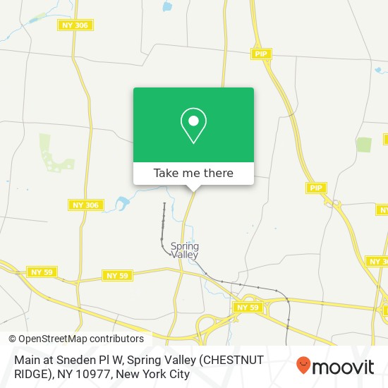 Mapa de Main at Sneden Pl W, Spring Valley (CHESTNUT RIDGE), NY 10977