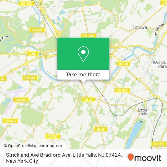 Mapa de Strickland Ave Bradford Ave, Little Falls, NJ 07424
