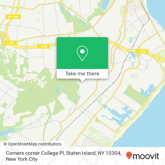 Mapa de Corners corner College Pl, Staten Island, NY 10304