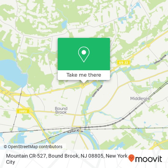 Mapa de Mountain CR-527, Bound Brook, NJ 08805