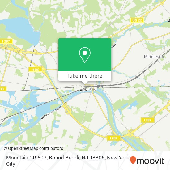 Mountain CR-607, Bound Brook, NJ 08805 map