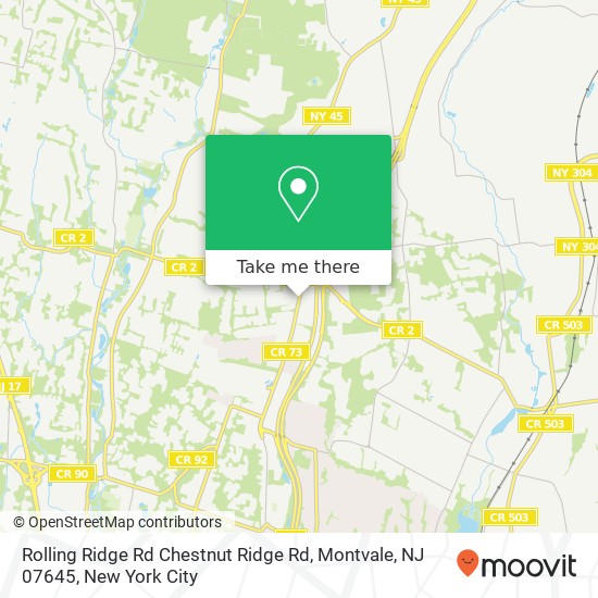 Mapa de Rolling Ridge Rd Chestnut Ridge Rd, Montvale, NJ 07645