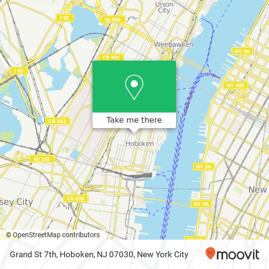 Mapa de Grand St 7th, Hoboken, NJ 07030