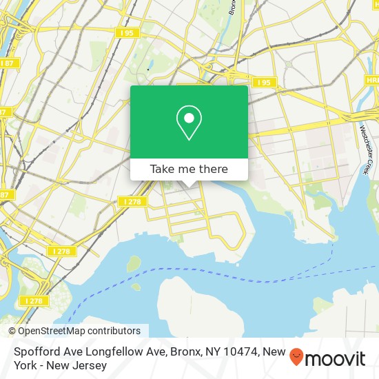 Mapa de Spofford Ave Longfellow Ave, Bronx, NY 10474