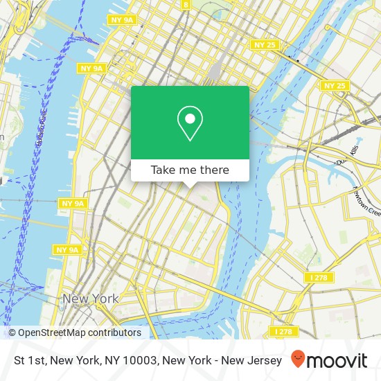 St 1st, New York, NY 10003 map