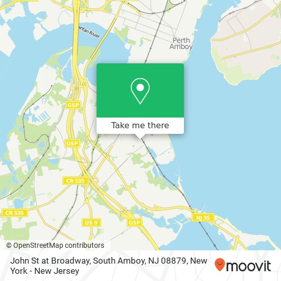 John St at Broadway, South Amboy, NJ 08879 map