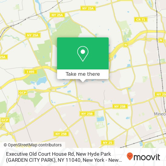 Mapa de Executive Old Court House Rd, New Hyde Park (GARDEN CITY PARK), NY 11040