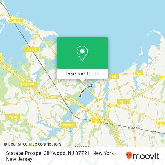 Mapa de State at Prospe, Cliffwood, NJ 07721