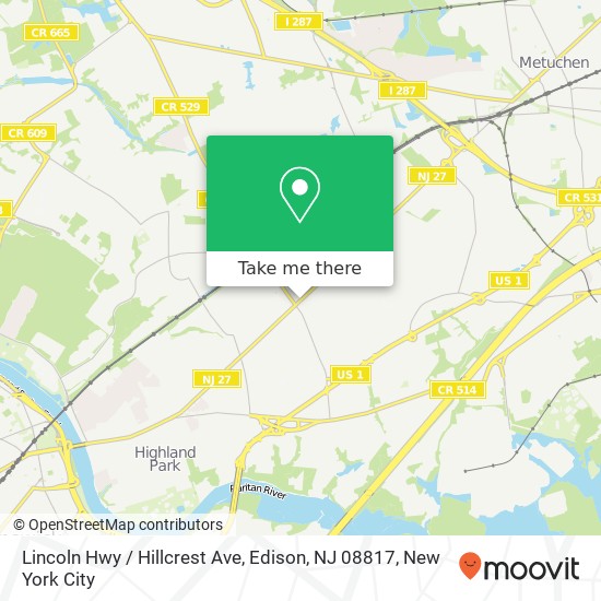 Lincoln Hwy / Hillcrest Ave, Edison, NJ 08817 map