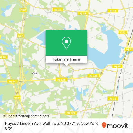 Mapa de Hayes / Lincoln Ave, Wall Twp, NJ 07719