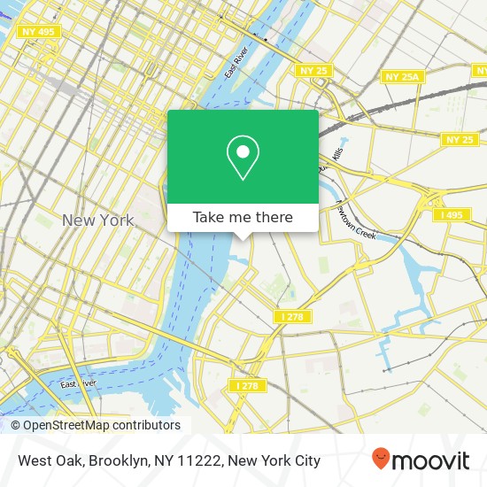 Mapa de West Oak, Brooklyn, NY 11222
