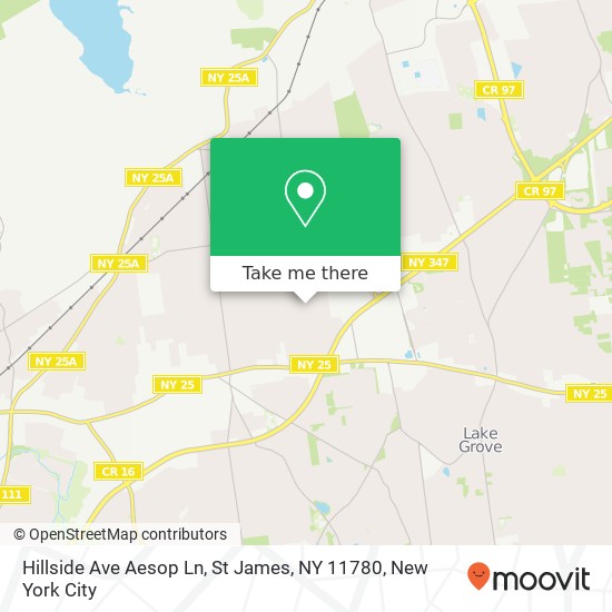 Mapa de Hillside Ave Aesop Ln, St James, NY 11780